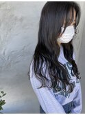 黒髪オシャレウェーブ☆20代30代ロングヘア
