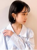 黒髪お洒落ボブ/ミニウルフ/似合わせカット/縮毛矯正/韓国風