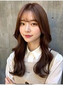 韓国レイヤー/韓国風/セミディ/ブリーチなし/顔まわり