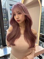 ボタン シブヤ(VOTAN SHIBUYA) 韓国ヘア/顔まわりカット/前髪あり/ピンクベージュ/