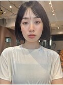 ショートボブ 大人ボブ 丸みボブ シースルーバング 表参道 30代