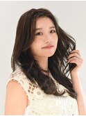 大人美人艶カラーベージュ小顔カット透明感レイヤーロング