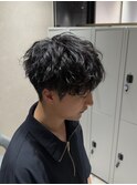 波打ちセット/メンズスタイリング/ラウンドマッシュ