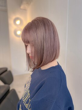 テン 栄店(tenn) ピンクミルクティーベージュ/ワンレンボブ【kuroda】