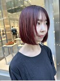 (銀座) ボブ　赤髪カラー
