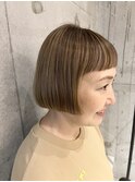 ハイライトで立体感ボブ!福岡ハイライト/福岡脱白髪染め