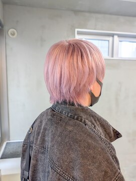 カラフェ(carafe) ホワイトピンク　メンズカラー　ハイトーン　メンズカット　札幌