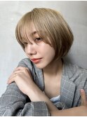 イメチェン外ハネボブ美髪ワイドバングレイヤーショート/大宮