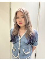 クペウファルベ(cope'u FARBE)&nbsp;ホワイトベージュ/裾ラベンダー/裾ブラック