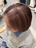 グラッシー センター北店(GLASSI)&nbsp;白髪ぼかしハイライト★ピンクベージュ★ぱっつんボブ★坂田