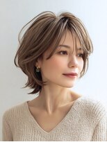 Heart's美人設計と白髪ぼかし専門店 青山表参道店 脱白髪染め/ショートヘア【ハーツ】&nbsp;白髪ぼかし脱白髪染め似合わせショートボブ40代50代60代