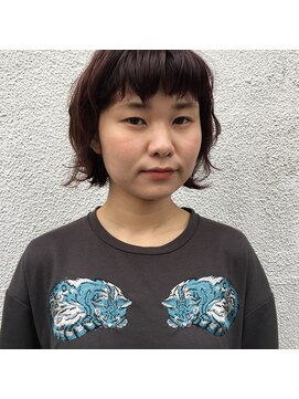 リル(Lilu) Lilu2017／049 ダークバイオレット×パーマ×ボブ