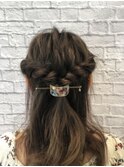 ロープ編みヘアアレンジ