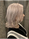 ウルフカット ヘアカラー ホワイトアッシュ  ケアブリーチ 