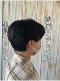 20代30代韓流☆ツイストパーマショートマッシュアッシュブラック