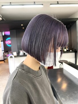 ルーヴェ(LOWE) 【なつみ】色落ち、透け感抜群ミニボブパープルシルバーカラー