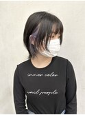 ウルフカット×ペールパープル