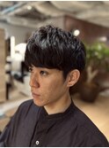 30代メンズ前髪下ろしニュアンスパーマ
