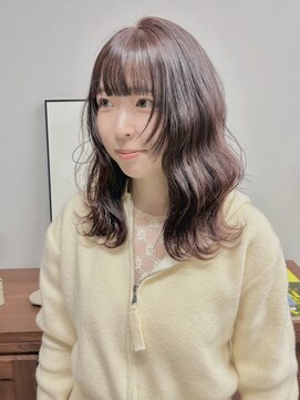 ヘアー アイス 御器所本店(HAIR ICI) ブリーチなしボルドーカラー暖色　ロングヘア　春カラー