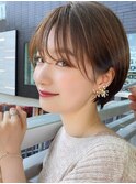 アプリコットオレンジくびれヘアハイライトカラー名古屋ショート