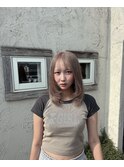 ミルクティーカラー×レイヤーカット