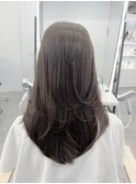 ハイレイヤーレイヤーカットブリーチ無しカラー顔周り韓国