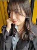 セミロング グレージュ 韓国風