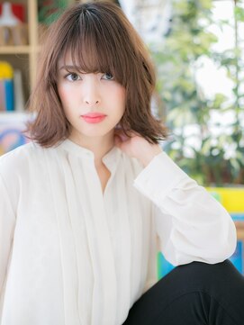 カバーヘア ブリス 志木南口駅前店(COVER HAIR bliss) ココアブラウン外ハネアンニュイ外国人風ボブc720代30代40代