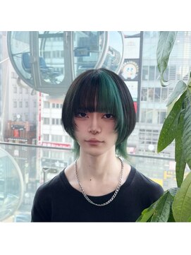 ワンズナゴヤ 名古屋栄店(ONE's NAGOYA) フェザーパーマブルーブラックスパイキーショートスペインカール