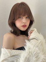 ポイントファイブバイソレイユ 豊橋駅前大通店(.5 by SOLEIL) ミディアム顔周りレイヤー韓国くびれヘア艶感マロンベージュ