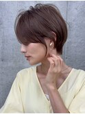 くびれショート　ハイライト　白髪ぼかし　