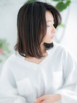 プリモア サロン ハナレ 綾瀬(primoA salon HANARE)&nbsp;綾瀬/髪質改善/フレンチバング×黒髪×ミディアムレイヤーn