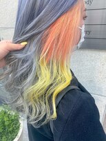 シェリエ(Cherie)&nbsp;インナーカラー/シルバーグレー/コーラルオレンジ/イエロー