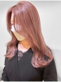 ヘアメイクオズ&金あゆみ ピンクオレンジベージュ