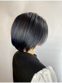 ショートスタイル／センターパート／メッシュ