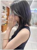 くびれヘアアッシュグレーシルバーグレージュカラーくびれヘア