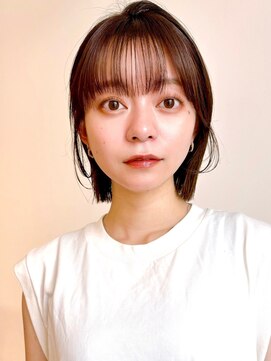 セイドット オモテサンドウ(Say. omotesando) Say.ショートボブ丸みショートアッシュブラック暗めカラー表参道