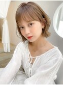 ・黒髪クラゲヘアーオリーブグレー小顔ココアベージュ