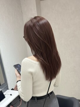 アンダーバーホワイト 栗東店(_WHITE) レイヤーカット×艶ブラウン