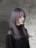 吉 船橋(kici) 船橋ラベンダーグレージュ顔周りレイヤー艶感セミロング