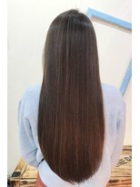 ヘアースタジオ アール(Hair Studio R)&nbsp;極ツヤストレートロング×ダークベージュ