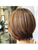 スタジオドーム(studio DOmE) 前下がりショートボブ/ミルクチョコレート/フレッシュ/艶感/30代
