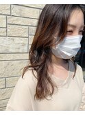 セミロング 巻き髪 韓国ヘア