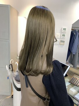 フラム 渋谷(flamme) ＊ブリーチなしダブルカラー＊オリーブベージュ＊