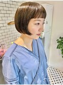 オン眉　ミニボブ
