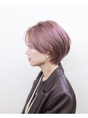 ピンクブラウン#ショート#ケアブリーチ#ダブルカラー#豊橋#豊川