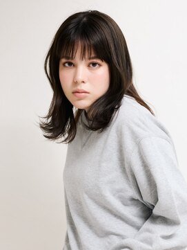 オンク 新宿(onk) 黒髪/グレーベージュ/レイヤーロング/前髪パーマ[新宿駅]