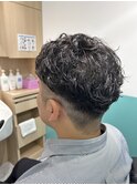 【メンズパーマ】セット時短ビジネスアップバングパーマ
