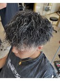 ホワイトメッシュ×ツイストパーマ