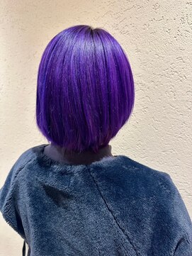 美容室ヒラトヤ 仙北店 大人可愛い個性派パープル小顔マッシュショートボブ10代20代